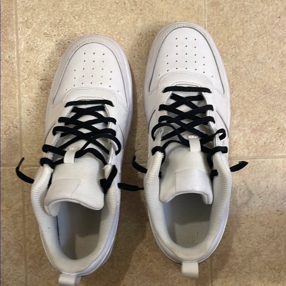 Nike White Sneakers with Black Laces